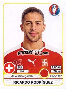 Sticker Ricardo Rodríguez - UEFA Euro France 2016 n. 108 - Panini
