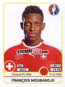 Sticker François Moubandje - UEFA Euro France 2016 n. 109 - Panini