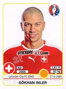 Sticker Gökhan Inler - UEFA Euro France 2016 n. 111 - Panini