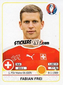 Sticker Fabian Frei - UEFA Euro France 2016 n. 111x - Panini
