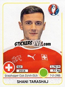 Sticker Shani Tarashaj - UEFA Euro France 2016 n. 115x - Panini