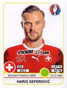 Sticker Haris Seferovic - UEFA Euro France 2016 n. 119 - Panini