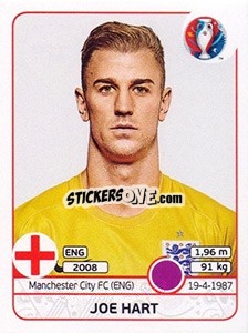 Sticker Joe Hart - UEFA Euro France 2016 n. 129 - Panini