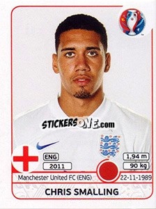 Sticker Chris Smalling - UEFA Euro France 2016 n. 131 - Panini