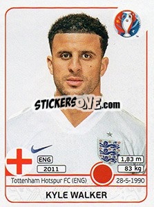 Sticker Kyle Walker - UEFA Euro France 2016 n. 135x - Panini