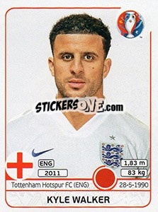 Cromo Kyle Walker - UEFA Euro France 2016 - Panini