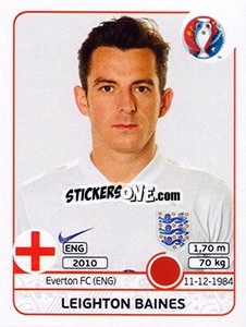 Sticker Leighton Baines - UEFA Euro France 2016 n. 136 - Panini