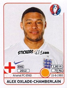 Sticker Alex Oxlade-Chamberlain - UEFA Euro France 2016 n. 142 - Panini
