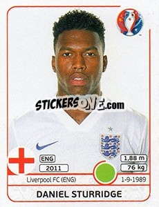 Sticker Daniel Sturridge - UEFA Euro France 2016 n. 143x - Panini