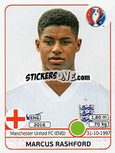 Sticker Marcus Rashford - UEFA Euro France 2016 n. 146x - Panini