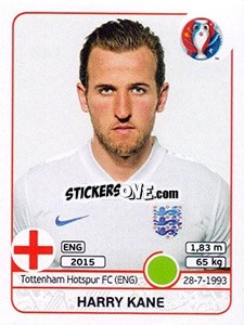 Sticker Harry Kane - UEFA Euro France 2016 n. 148 - Panini
