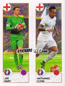 Sticker Joe Hart / Nathaniel Clyne - UEFA Euro France 2016 - Panini