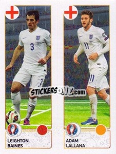 Cromo Leighton Baines / Adam Lallana - UEFA Euro France 2016 - Panini