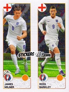 Sticker James Milner / Ross Barkley - UEFA Euro France 2016 n. 153 - Panini