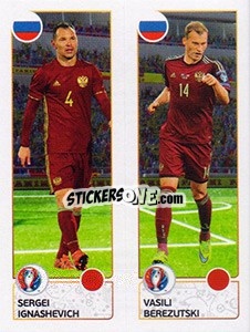 Sticker Sergei Ignashevich / Vasili Berezutski - UEFA Euro France 2016 n. 157 - Panini