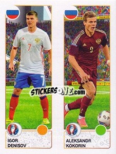 Sticker Igor Denisov / Aleksandr Kokorin - UEFA Euro France 2016 n. 159 - Panini
