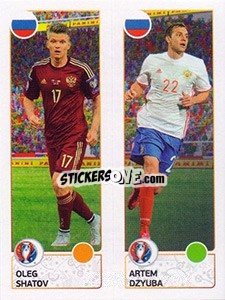 Sticker Oleg Shatov / Artem Dzyuba - UEFA Euro France 2016 n. 160 - Panini
