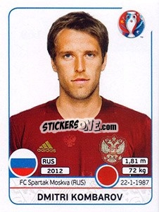 Sticker Dmitri Kombarov - UEFA Euro France 2016 n. 168 - Panini