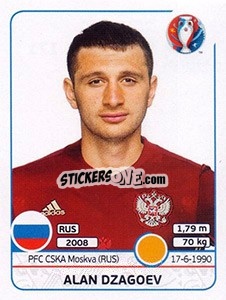Sticker Alan Dzagoev - UEFA Euro France 2016 - Panini