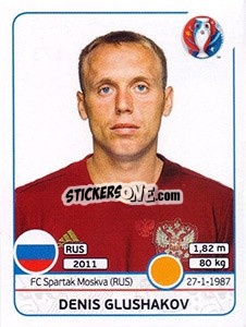 Sticker Denis Glushakov - UEFA Euro France 2016 n. 173 - Panini