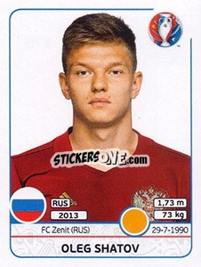 Sticker Oleg Shatov - UEFA Euro France 2016 n. 175 - Panini
