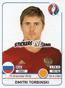 Sticker Dmitri Torbinski - UEFA Euro France 2016 n. 176x - Panini