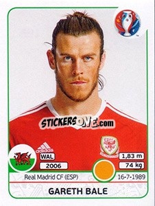 Sticker Gareth Bale - UEFA Euro France 2016 n. 195 - Panini
