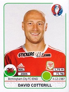 Sticker David Cotterill - UEFA Euro France 2016 n. 197 - Panini