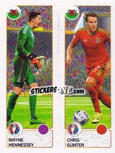 Sticker Wayne Hennessey / Chris Gunter - UEFA Euro France 2016 - Panini
