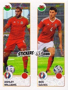 Sticker Ashley Williams / Ben Davies - UEFA Euro France 2016 - Panini