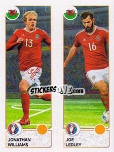 Sticker Jonathan Williams / Joe Ledley - UEFA Euro France 2016 - Panini