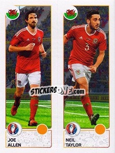 Sticker Joe Allen / Neil Taylor - UEFA Euro France 2016 n. 205 - Panini