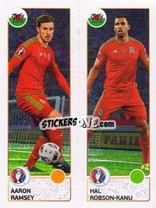 Sticker Aaron Ramsey / Hal Robson-Kanu - UEFA Euro France 2016 - Panini