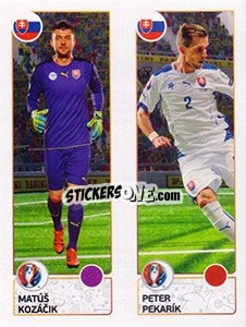 Sticker Matúš Kozácik / Peter Pekarík - UEFA Euro France 2016 - Panini