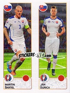Sticker Martin Škrtel / Ján Durica - UEFA Euro France 2016 - Panini