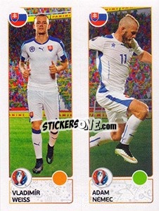 Sticker Vladimír Weiss / Adam Nemec - UEFA Euro France 2016 n. 212 - Panini