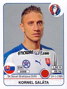 Sticker Kornel Saláta - UEFA Euro France 2016 n. 215 - Panini
