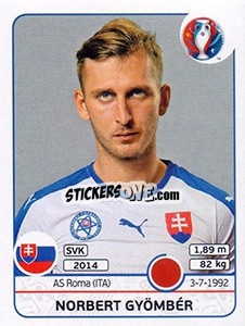 Sticker Norbert Gyömbér - UEFA Euro France 2016 n. 217 - Panini
