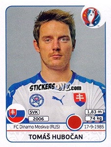 Sticker Tomás Hubocan - UEFA Euro France 2016 n. 219 - Panini