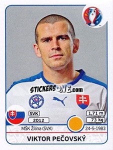 Sticker Viktor Pecovský - UEFA Euro France 2016 - Panini