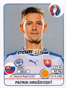 Sticker Patrik Hrosovský - UEFA Euro France 2016 - Panini