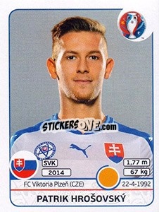 Sticker Patrik Hrosovský - UEFA Euro France 2016 n. 221 - Panini