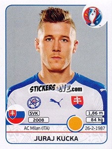 Cromo Juraj Kucka - UEFA Euro France 2016 - Panini