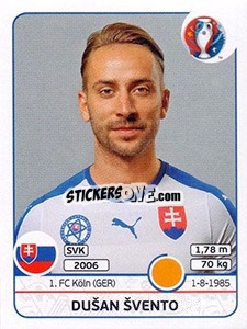Sticker Dusan Svento - UEFA Euro France 2016 - Panini