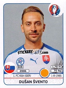 Sticker Dusan Svento - UEFA Euro France 2016 n. 223 - Panini