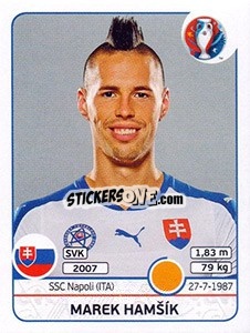 Cromo Marek Hamšík - UEFA Euro France 2016 n. 225 - Panini