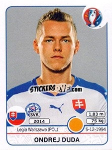 Figurina Ondrej Duda - UEFA Euro France 2016 - Panini