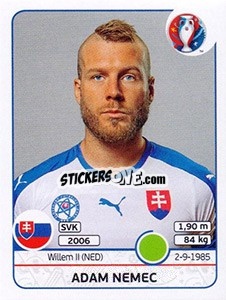 Sticker Adam Nemec - UEFA Euro France 2016 - Panini