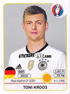 Sticker Toni Kroos - UEFA Euro France 2016 - Panini