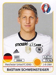 Sticker Bastian Schweinsteiger - UEFA Euro France 2016 - Panini
